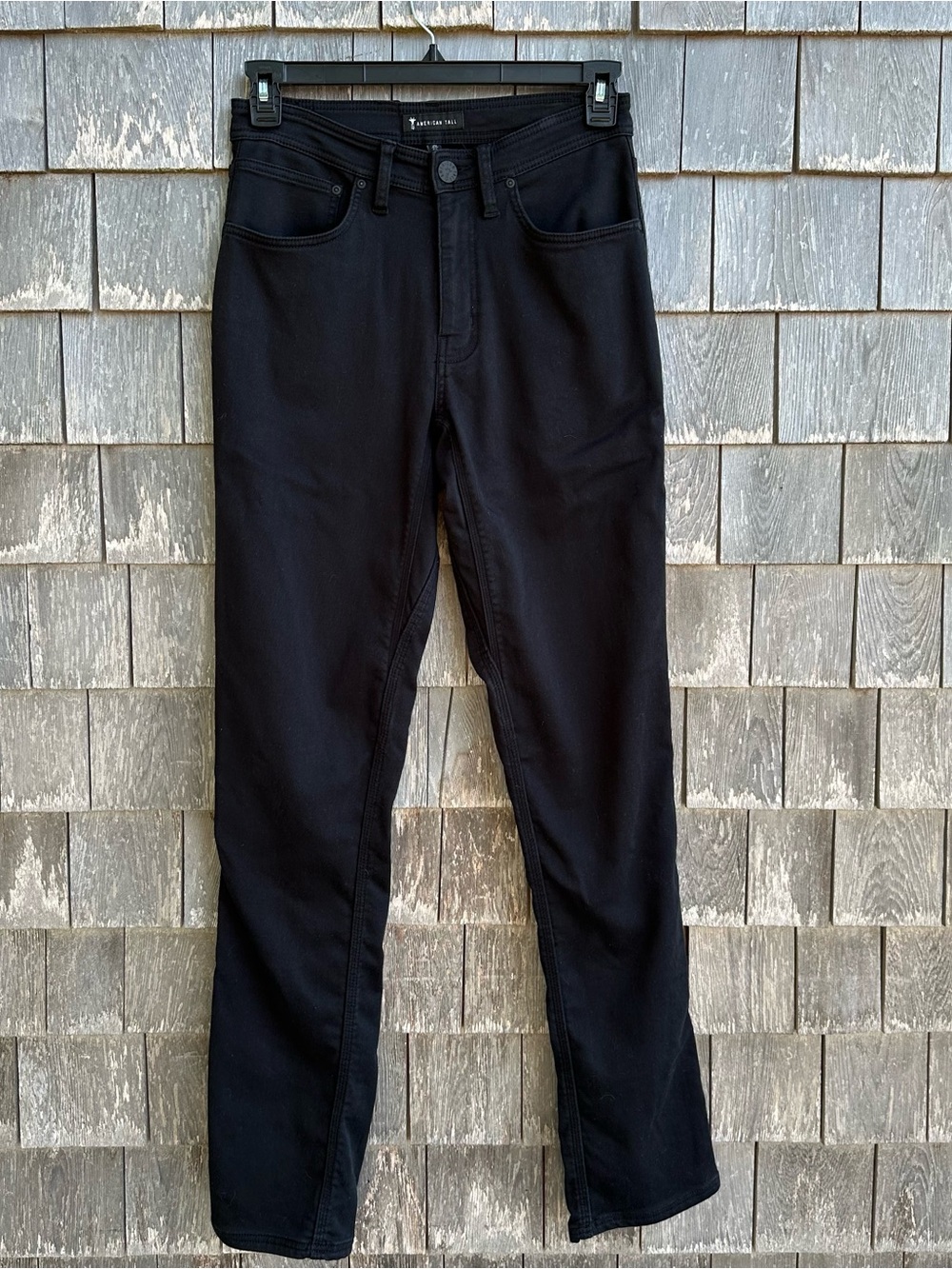 American Tall Black Jeans with Branded Button